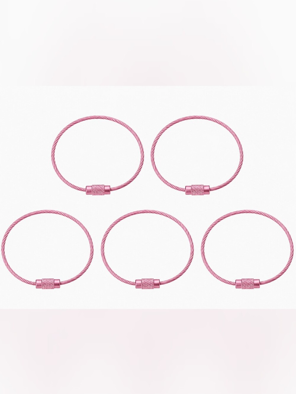 5 Pack Of Wire Stainless Steel Keychain Rings